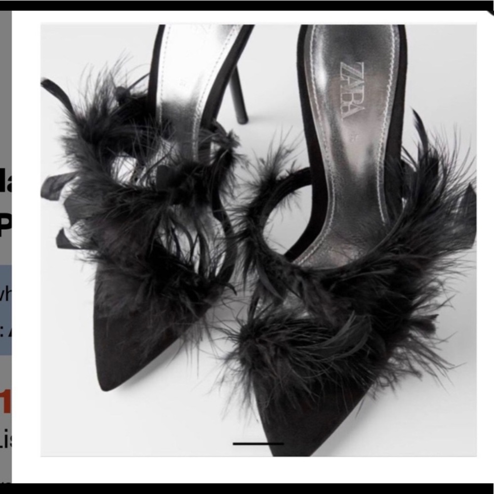Zara Blue Collection Feather Heels